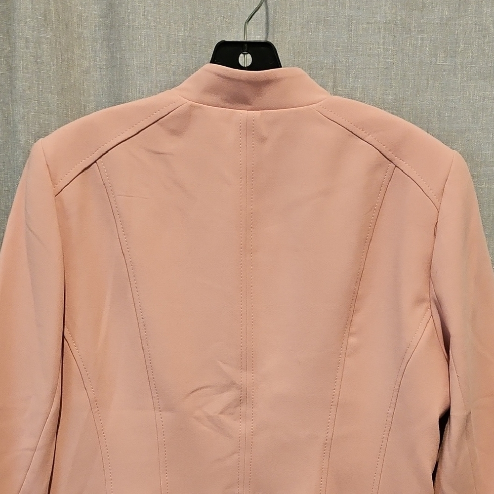 White House Black Market Pink Blazer with Notched Lapel and Peplum Fit - Picture 6 of 16